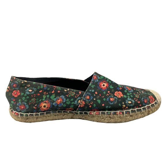 Isabel Marant Etoile Canae Canvas Espadrille Slip On Black Floral Flats Size 40 - Picture 4 of 12